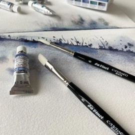 da Vinci Casaneo White - 2 Brush Set for Schmincke Horadam Watercolor Supergranulation colors (5391)