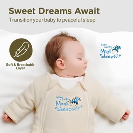 Merlin's Magic Sleepsuit 100% Cotton Baby Transition Swaddle - Cream 2-pack - 3-6 Months