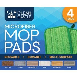 Mops for Floor Cleaning - Dual Action Microfiber Mop for Swiffer WetJet - Wet/Dry Dust Mop for Hardwood Floors - Reusable, Machine Washable, Eco-Friendly, 4 Pack