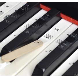 Does Not Apply Piano Keyboard Stickers for 88/61/ 54/49 Key, Black Transparent Full Key-Black