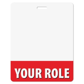 Customizable Red Horizontal Oversized Badge Buddy ID Backer Card - Double Sided Print - Durable and Water Resistant Ideal for Nurses, Doctors, and Healthcare Professionals