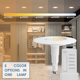 Jolux 5/6" Retrofit LED PIR Motion Sensor Recessed Lighting,Adjustable 5CCT 2700K-5000K,12W=60W,800LM,Non-Dimmable,LED Replacement Can Light,Ideal for Closet,kitchen,Porch etc.Easy Installation,2 pack