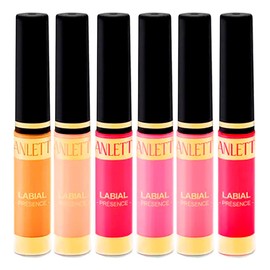 Kit labial indeleble Anlett con 6piezas #4 multicolor cont. Por pieza 9 g por kit 54g