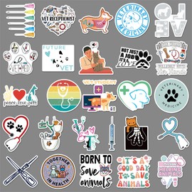 Cute Veterinary Stickers 50 Pack Laptop Stickers,Funny Veterinarians Vinyl Waterproof Stickers for Water Bottles Skateboard Scrapbook Bike Computer,Phone,-Graffiti Stickers Pack for Teens Girls Kids