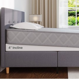Mattress Wedge, 4-Inch Inclined Bed Wedge Mattress Topper, Twin XL