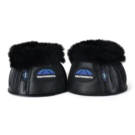 WeatherBeeta Tough-Tec Prime Fleece Trim Rubber Bell Boots, Black/Black, Large