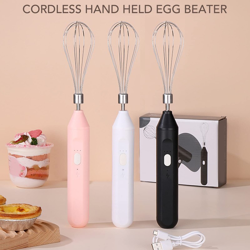 Handheld USB Lade Elektrische Schneebesen Tragbare Edelstahl Milchaufschäumer Küche Bar