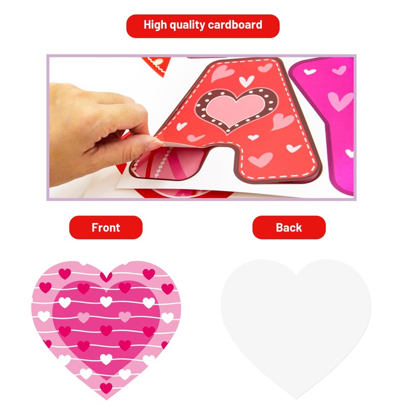 Fancy Land 90PCS Valentine’s Day Cutouts Paper Heart Cutouts for