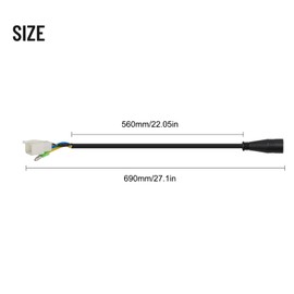 60Cm E-Bike Motor Extension Cable, 9 Pin Female Adapter Extension, Waterproof Wheel Motor Extension Cable Conversion Kit For Electric Bike Female To Male Wire E-Bike Accessory