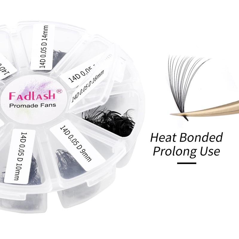 Premade Volume Eyelash Extensions 14D 0.05 D Curl 1000pcs Russian
