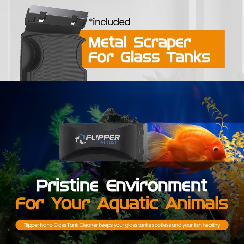 FLIPPER Float Standard Magnetic Aquarium Cleaner – 2-in-1 Flip Scrubber