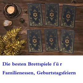 Tarot Cards Deck, Tarot Cards, with Guide & Box, Gold Foil Black Gold 78 Tarot Cards, Holographic Luminous Divination Game Set, for Beginners, Experts and Readers, Black