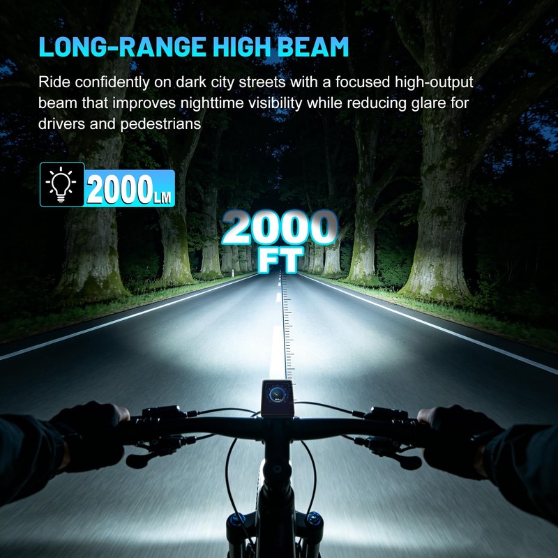 APECYC Bike Headlight, Rechargeable Smart Bike Lights with Wireless Remote