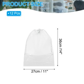 PATIKIL Drawstring Shoe Bag, 12 Pack 14 x 11 Inch Travel Shoe Bags Non-Woven Shoe Storage Bag Boots Shoes Organizer Pouch for Travel Home, White