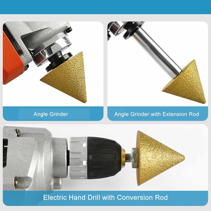 Diamond Beveling Chamfer Bit 57 Degree M10 Female Thread 38mm