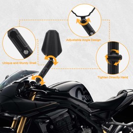 VG MOTO Adventure Bike Mirrors 8MM 10MM Motorcycle Rear View Side Mirrors Adjustable With 7/8" Handlebar Mount Compatible with KTM Honda Kawasaki KLR Yamaha XT Suzuki DR Moped ATV Dirt Bike ADV