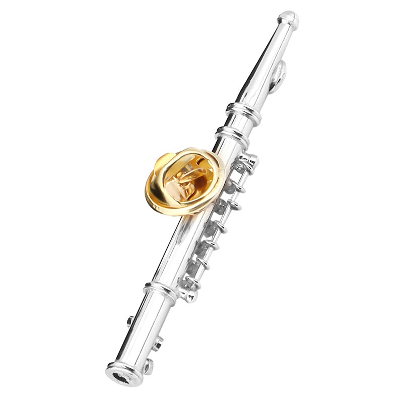 Mini Flute Shaped Musical Instrument Brooch Pin Accessory for Gift