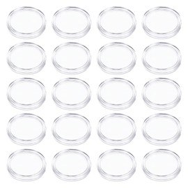 Lurrose Coin Capsule Coin Case Capsule Coin Holder 0.8 inch (21 mm) Plastic Coin Case Clear Case Commemorative Coin Storage Storage Convenient Set of 100