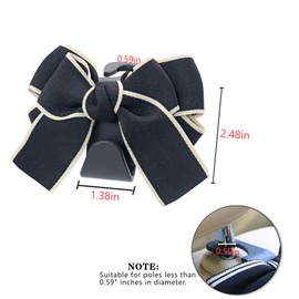 MaPctSy Cute Bow Vehicle Hooks for Purses and Bags, Car Seat Headrest Bowknot Hooks Holders Car Accessories for Women Interior Decoration (Black)