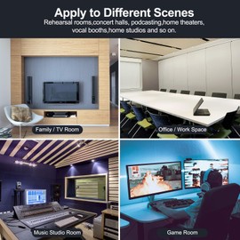 60 Pack Acoustic Panel Polyurethane Foam Sound Proof Acoustic Treatment Room Kit for Absorbing Sound on Walls, 1" X 12" X 12" Sound-Proof Material for Home Studio Ceiling (60 Pack) (60PCS)