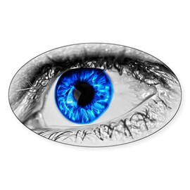 CafePress Blue Eye Oval Car Bumper Sticker