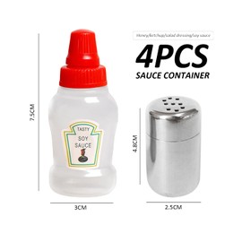 4 Mini Shakers, 2 S-Hole Pepper Shakers, Small Salt Shakers with Lids, Mini Salt and Pepper Shakers, Travel Salt Shakers, Mini Salt Shakers, Carry-On Mini Salt Shakers