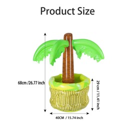 Inflatable Palm Tree, 68 cm High Inflatable Palm Tree, Floating Drink Cooler for Parties, Beach Theme Party Decoration, Inflatable Coconut Palm Ice Cube Barrel for BBQs, Garden, Beach or Festivities