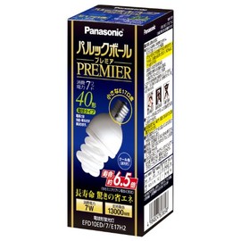 Panasonic PALOK Ball Premier D10 Shape Cool Color Bulb 40 Shape Type Base Diameter 0.7 inch (17 mm) 441 lm EFD10ED7E17H2