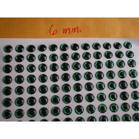 Unbranded 360 PCS. 3D 6MM GREEN HOLOGRAPHIC FISHING LURE EYES/FLY TYING JIGS/CRAFT DOLLS