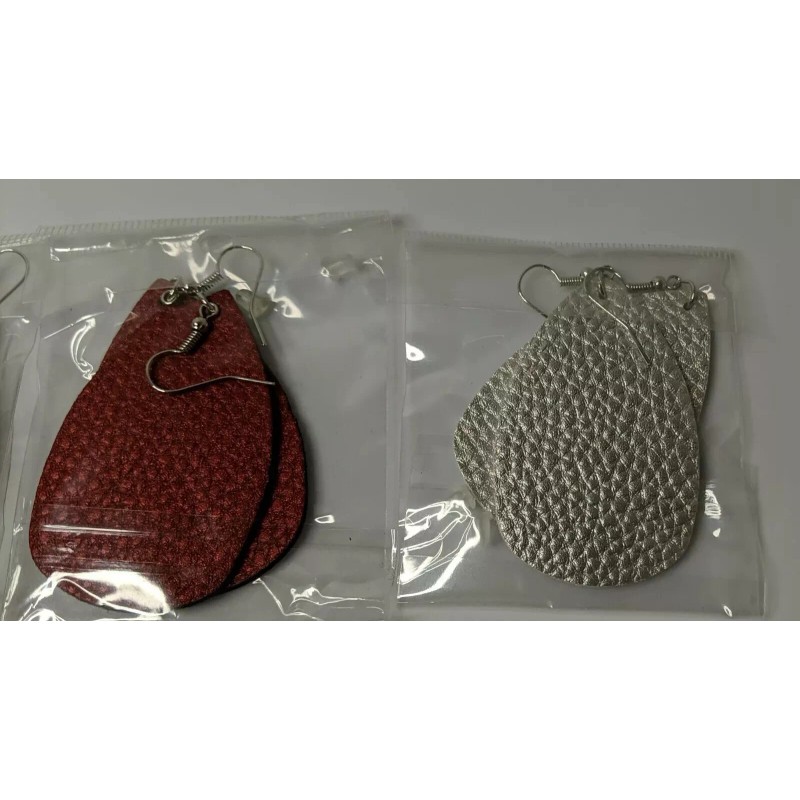 Bright Creations Earrings Teardrop Faux Leather Dangle Jewelry 8 Different