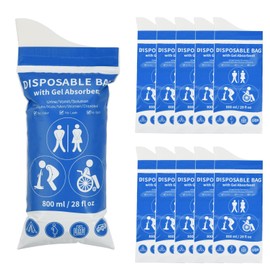 OTraki Pack of 10 Outdoor 800 ml Urine Bags, Potty for On the Go for Emergency Toilets, Poop Bags, Urine Bags for On the Go for Men Women Camping Hiking Car Traffic Traffic Travel (Blue)