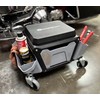 Powerbuilt Rolling Work Seat Brake Stool with 4-inch Rubber Lockable