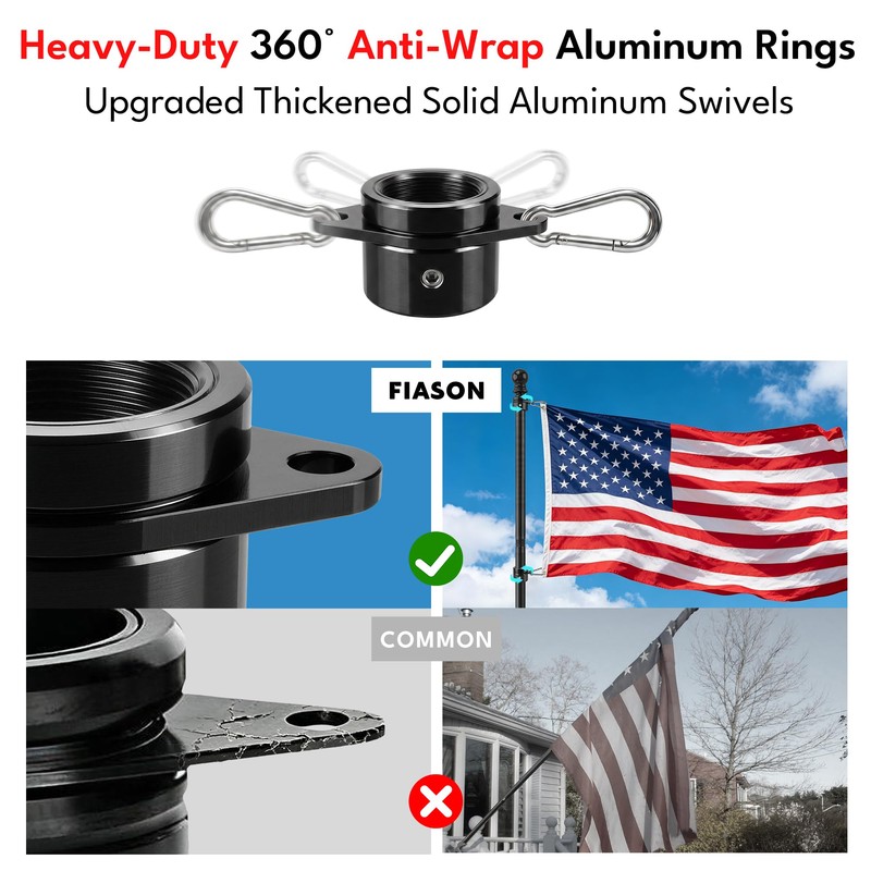 6FT Heavy Duty Flag Pole for Outside House (1 Pack,