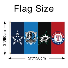 TisTm Dallas Four Team Flag 3x5 feet Basketball Team Flags Holiday Party Sports Yard Indoor Outdoor Decoration Fans Gift