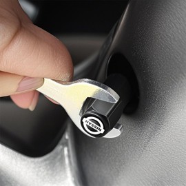 Tire Valve Stem Caps for Nissan Murano Altima Kicks Armada Rouge Accessories,5 Pack Copper Tire Valve Caps with Leakproof Rubber O-Rings