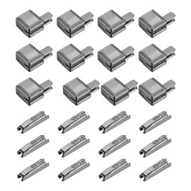 sourcing map 12Set Zipper Latch Slider Retainer Kits, #8 Zinc Alloy Zipper Bottom Stoppers with Insert Pins for Jackets Coats DIY Sewing Replacement, Black