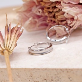 Carissima Gold Women's 9ct White Gold 19mm Satin Creole Earrings