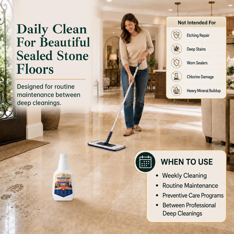 Stone Cleaner for Travertine Floor, Limestone, Granite & Tile -