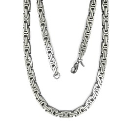 Fly Style Byzantine Byzantine Chain Stainless Steel Men's Necklace Polished Silver, Stainless Steel