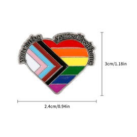 Tabanzhe Sturdy Enamel Badge Pin Brooch Pin Set - Rainbow Hearts, Flags and Charms Decorative Accessories for Men's and Women's Clothing, Backpacks and Hats