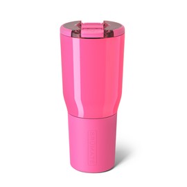 BrüMate Nav 35oz 100% Leak Proof Insulated Travel Tumbler with Magnetic BevLock™ Lid - Double Wall Cup-Holder Friendly Stainless Steel Mug (Neon Pink)
