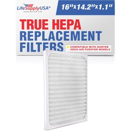 30930 True HEPA Filter Replacement Compatible with Hunter HEPAtech 30020, 30393, 30200, 30201, 30205, 30250, 30253, 30255 Air Purifiers by LifeSupplyUSA (1-Pack)