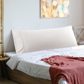 PiccoCasa Body Pillow Cover Super Soft Cotton Bolster Pillow Case for Full Body Pillow, 1PC Body Pillow Case with Envelope Closure for Adults Isabelline 50x140cm (4.6ft.)