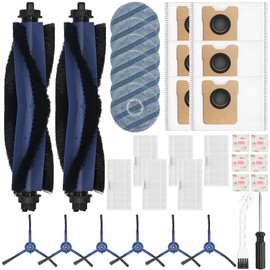 Pure Realm 34 Pack for eufy Omni C20 Robot Vacuum Accessories Kit，2 Mainbrush 6 Filter 6 Dust Bag 6 mop pads 6 Sidebrush 1Cleaning Brush 1Screwdriver,6 Incense Chips