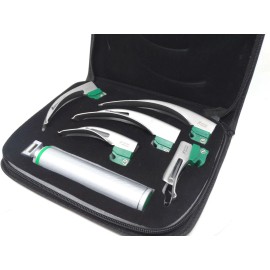A2ZScilab Laryngoscope Set 6 PCS Intubaion Blades + Handle Fiber-Optic Kit with Black Case