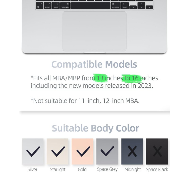 Mac Shortcut Sticker 2023, PET, Pack of 2，Silver