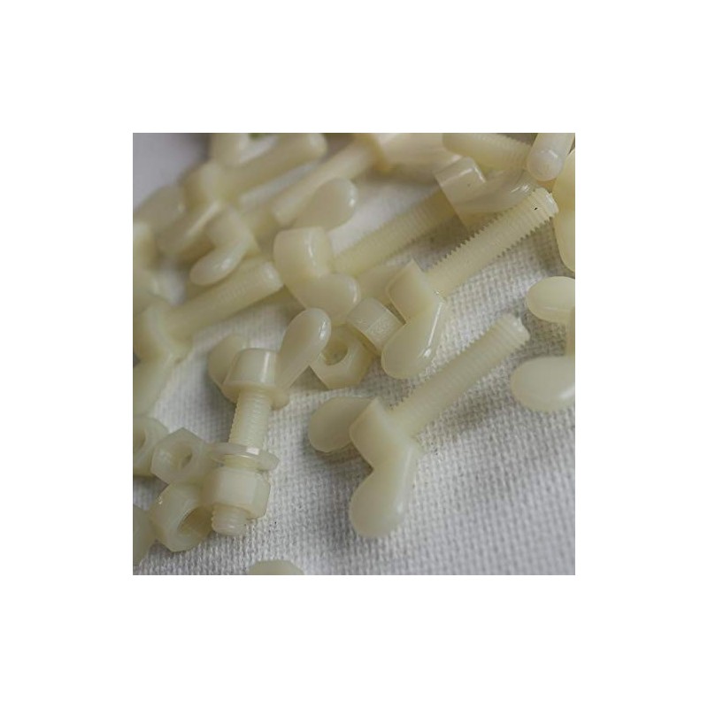50 Tornillos de Mariposa de Nylon, M5 x 20 mm,