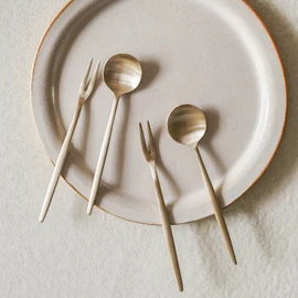 Notdam [Department Store Gift Packaging] Organic Western Teaspoon Teafork 4P Set / 놋담 [백화점 선물포장] 유기 양식 티스푼 티포크 4P세트