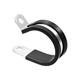 sourcing map Pack of 5 shape clamps, padded insulated clamp, metal, rubber, stainless steel, 50 mm