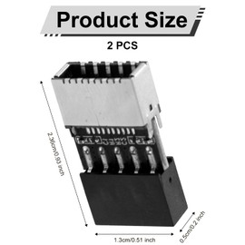 BOXOB 2pcs USB 3.2 Gen 1 Header Adapters, 9Pin to Type-E/USB C Front Panel Adapter Motherboard Header Converter for PC Case Improved Connectivity